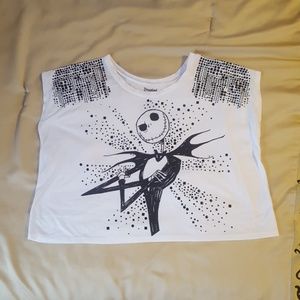 Disney Jack Skellington Rivets Cropped Shirt